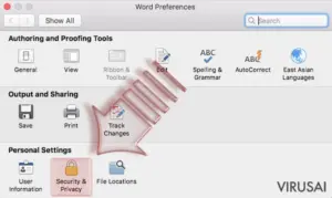 Disable Macros on Mac OS X. Step 2