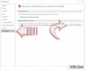 Disable Macros on Windows. Step 3