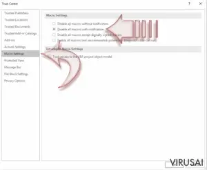 Disable Macros on Windows. Step 4