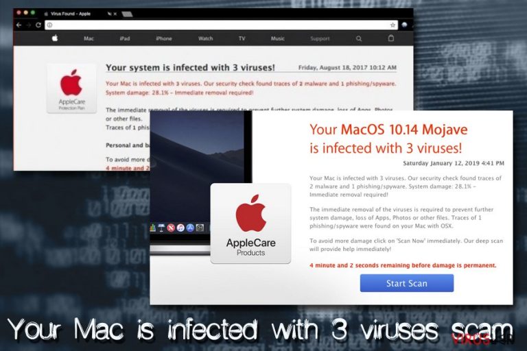 Your Mac is infected with 3 viruses Mac virüsü