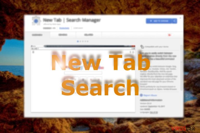 Resim Chrome mağazasında bulunan New Tab Search eklentisini gösteriyor