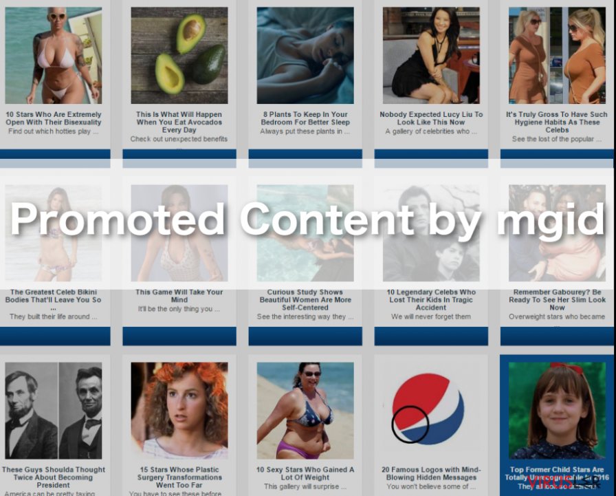 “Promoted Content by mgid” reklamları örneği
