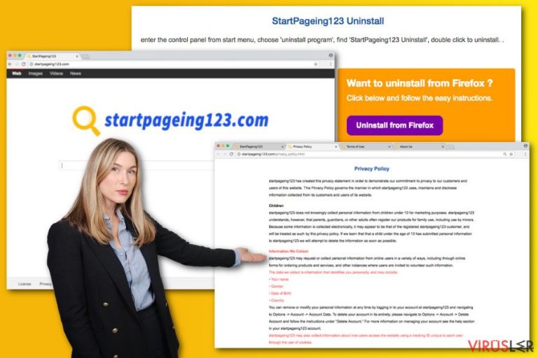 StartPageing123.com virüsünün örneği