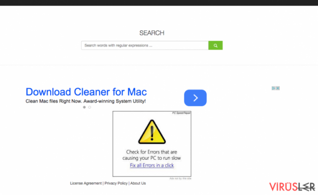 An example of the main page of ColdSearch virus