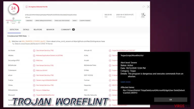 Trojan Woreflint detection