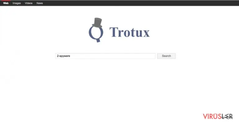 A screenshot of the Trotux.com search engine