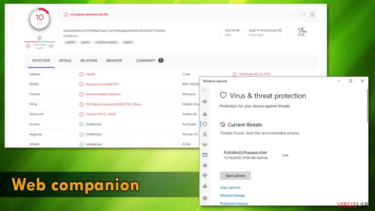 Web Companion detection