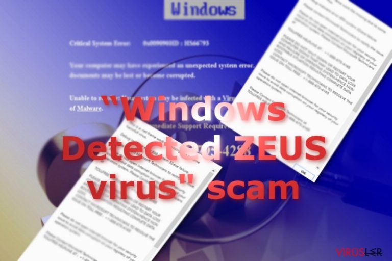 Windows Detected ZEUS dolandırcılığı mesajını gösteren resim